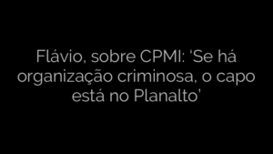 ​Flávio, sobre CPMI: ‘Se há organização criminosa, o capo está no Planalto’ 